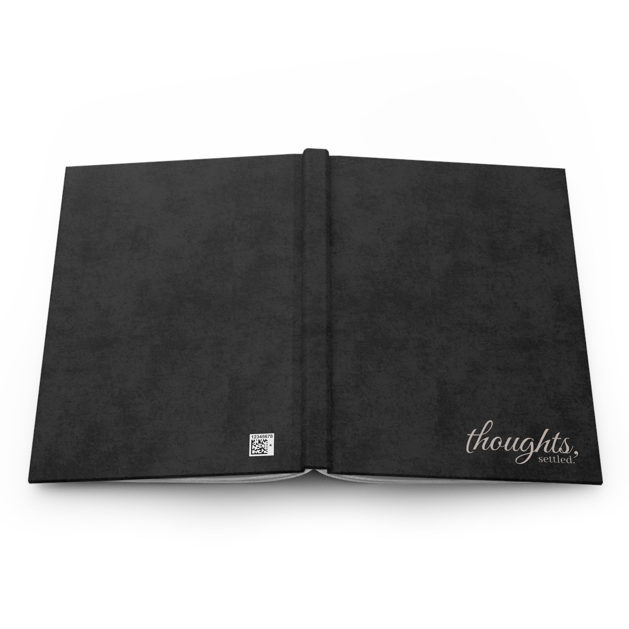 Thoughts, Settled, Matte Hardcover Journal, Black