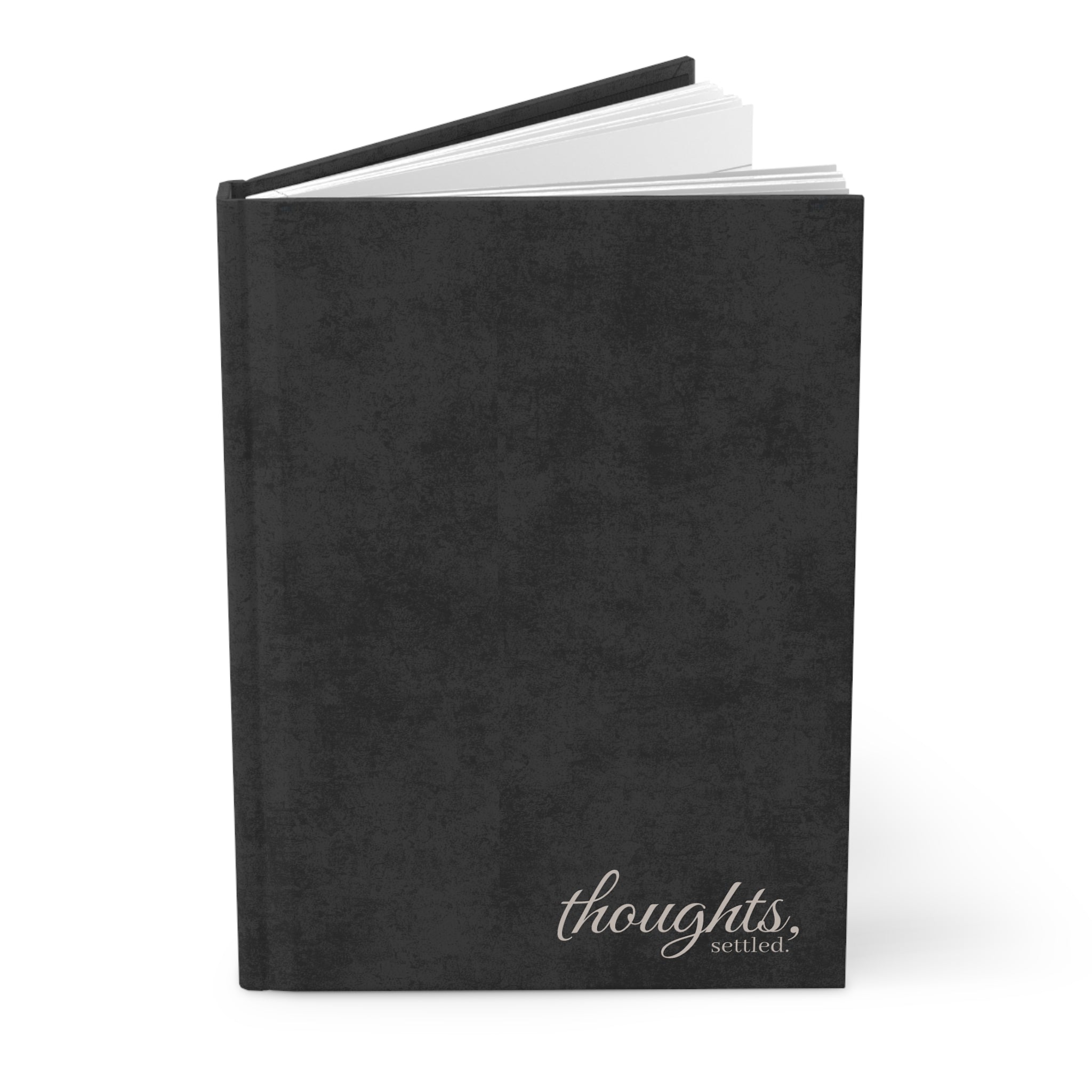 Thoughts, Settled, Matte Hardcover Journal, Black